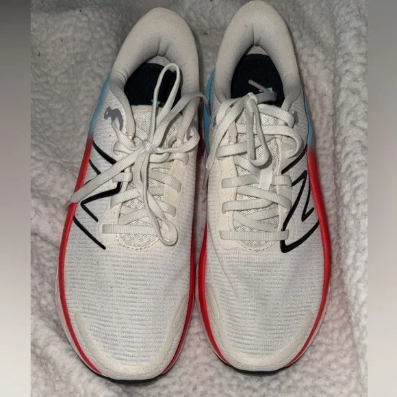 New Balance White and Pink Athletic Sneakers - Picture 3 of 7